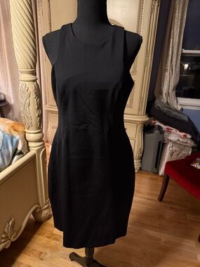 Ralph Lauren Black Sleeveless Midi Sheath Dress